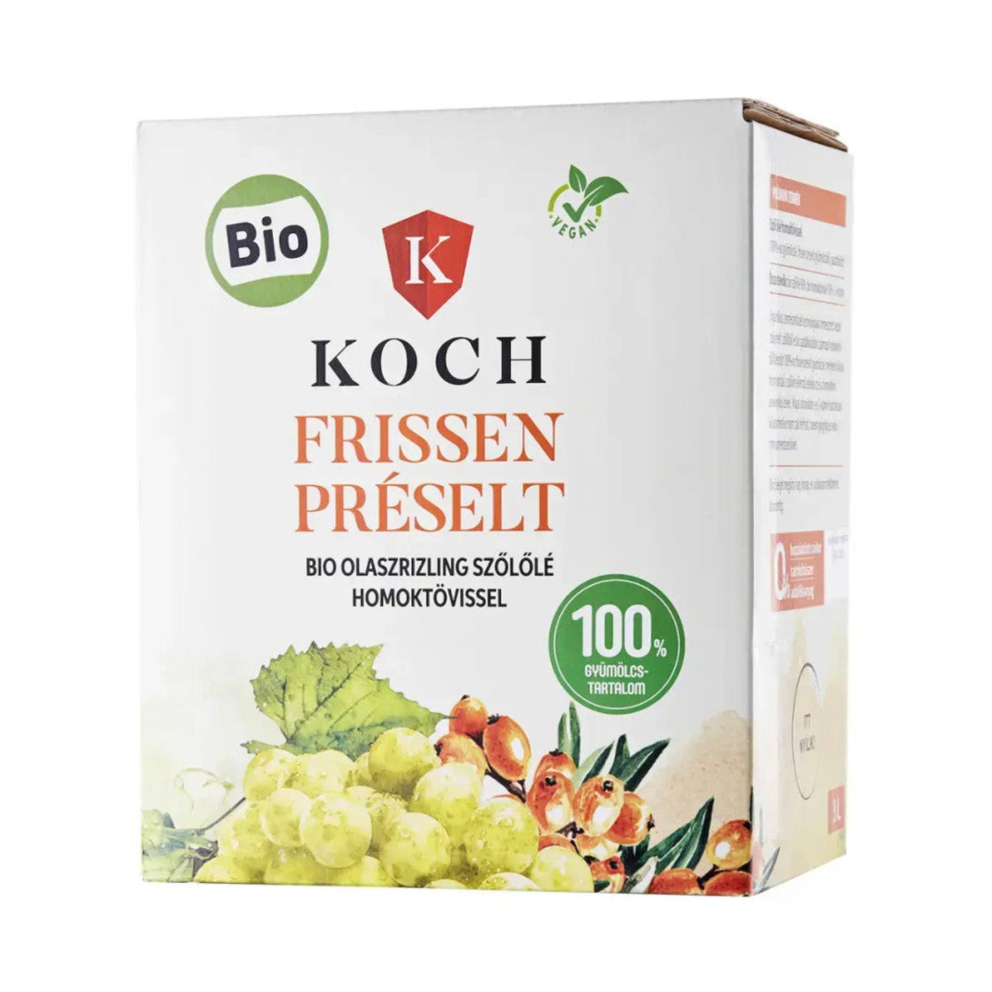 Koch frissen préselt bio szőlőlé homoktövissel 3l