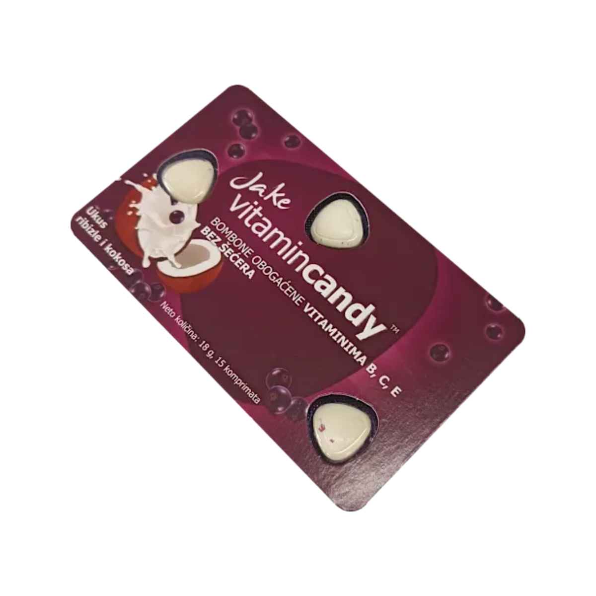 Jake Vitamincandy - Kókusz és feketeribizli ízű cukorka 18g