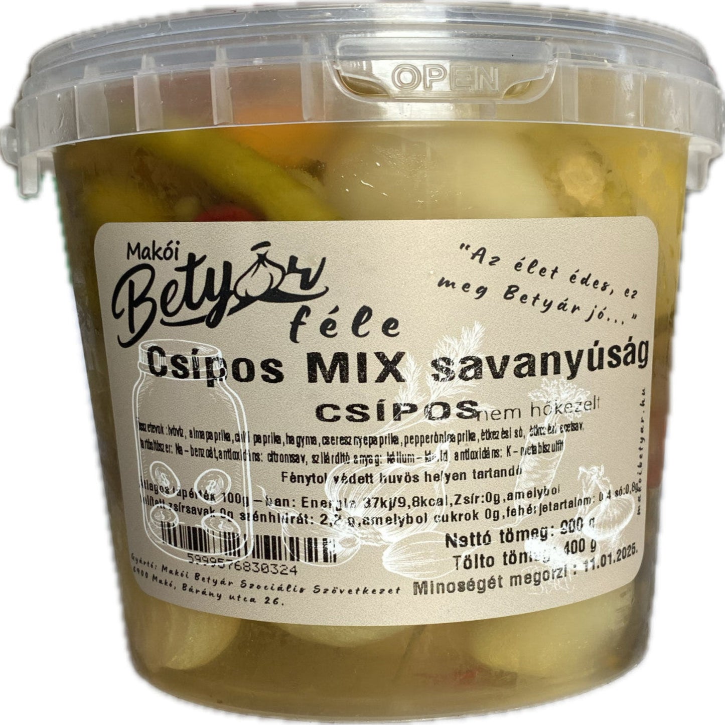 Vegyes darabos csípős savanyúság 400g