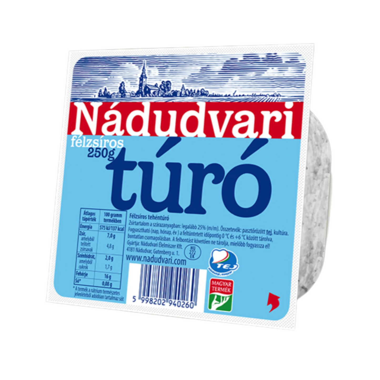 Nádudvari félzsíros túró 250g