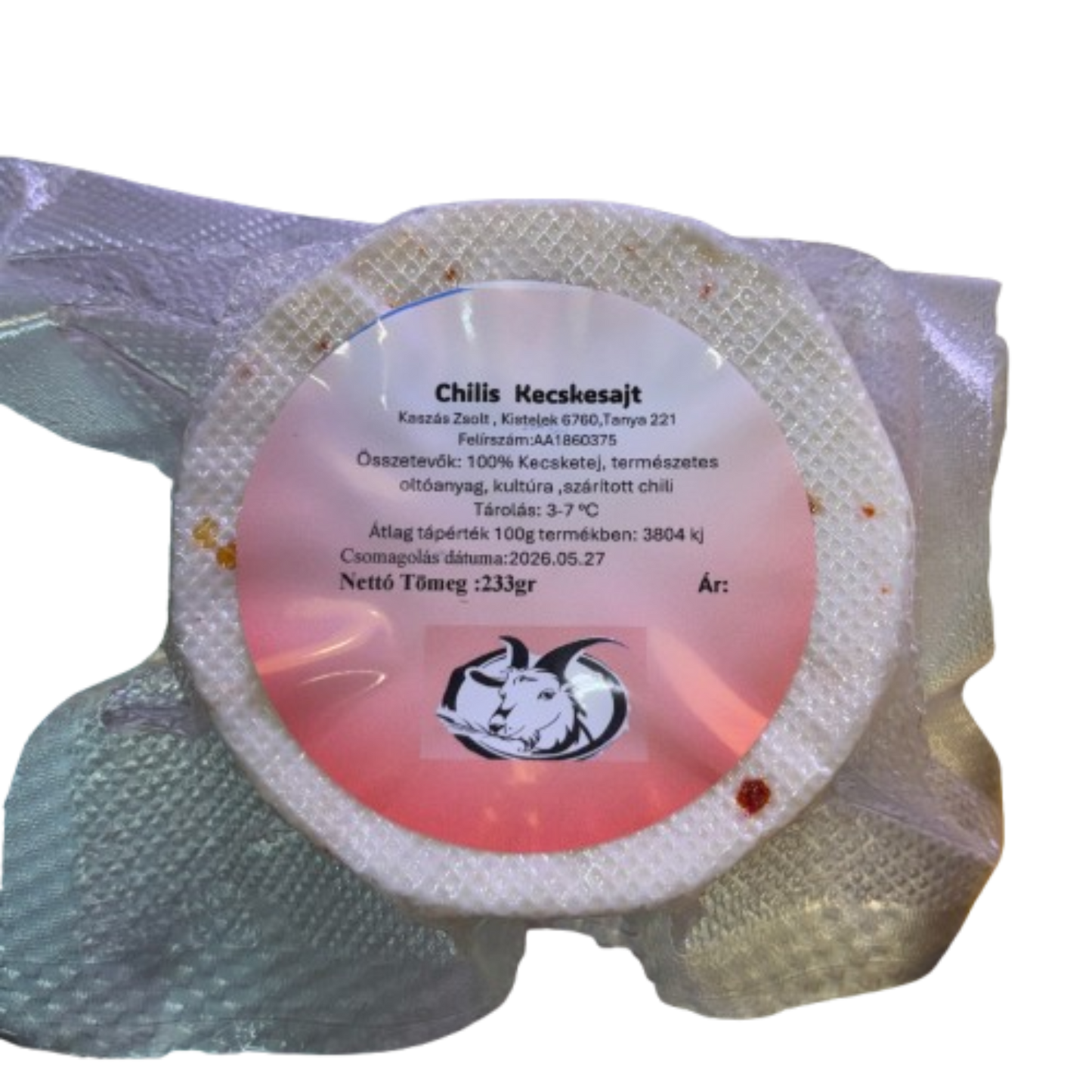 Chilis kecskesajt (1db ~350g)