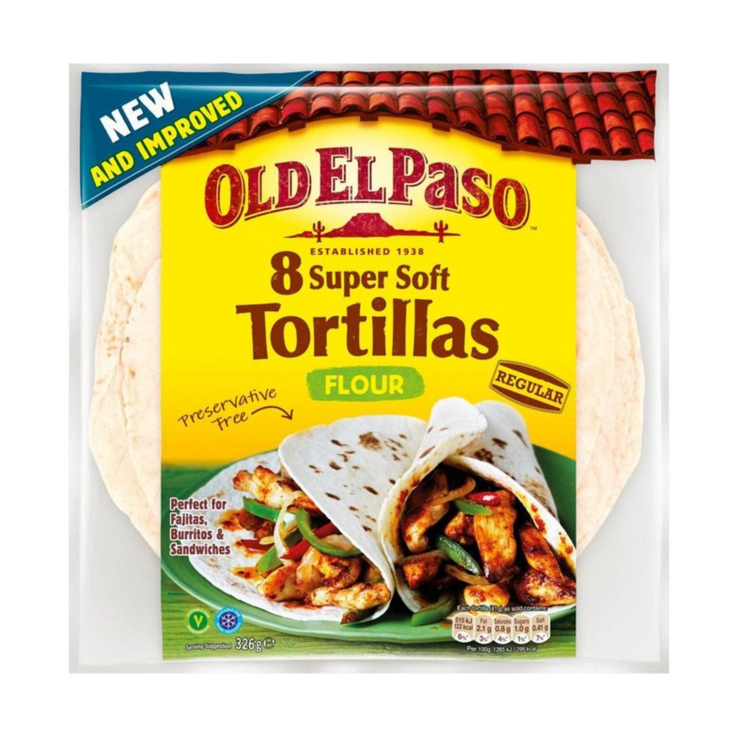 Tortilla lap 8db 326g