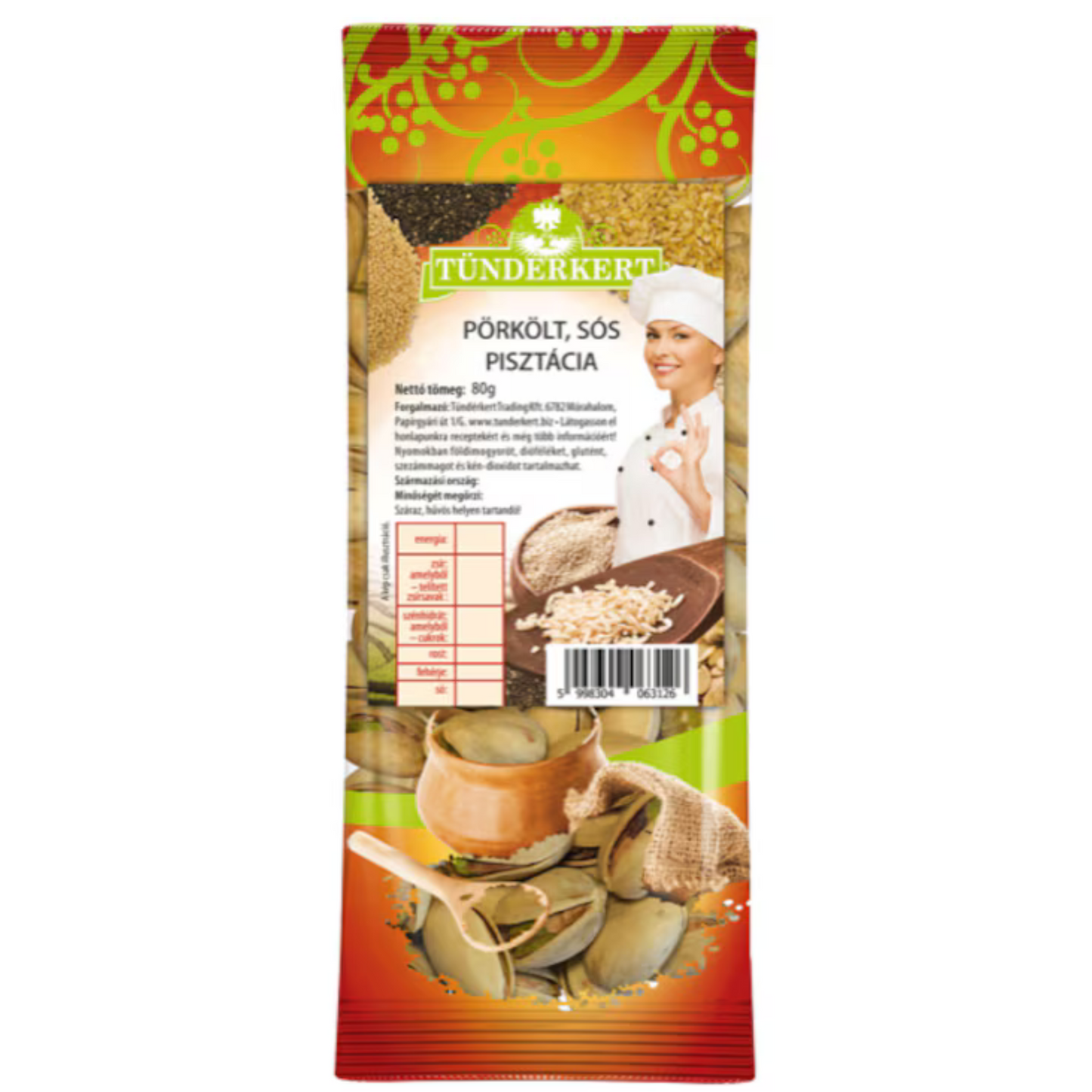 Pisztácia pörkölt, sózott 80g